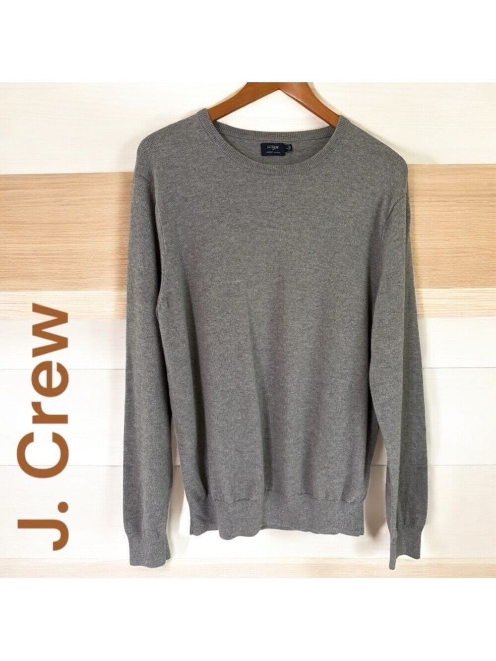 J. Crew-Large men’s gray sweater. Harbor Cotton. Excellent preowned condition!